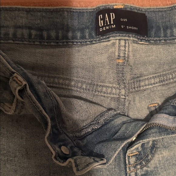 GAP Women's Light Blue Distressed Jean Shorts - Picture 2 of 3